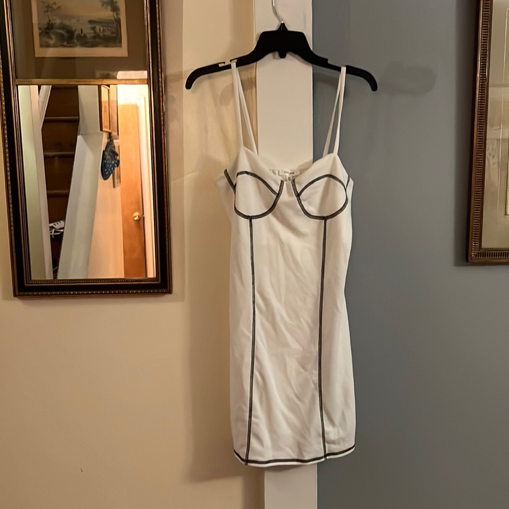 White and black mini dress
